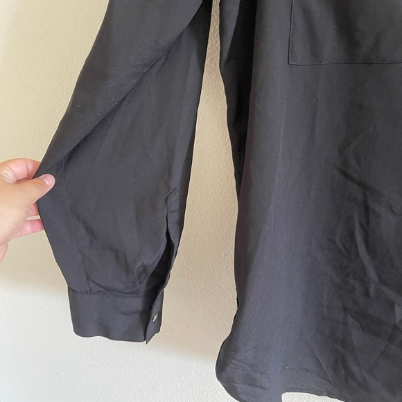 Calvin Klein black long sleeve button shirt size XL - Picture 2 of 6